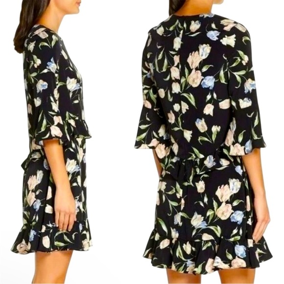 NWT Avec Les Filles Floral‎ Print (Tulips) Print Dress - Picture 3 of 10